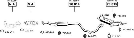 Asmet MI260175 - Система выпуска ОГ abcparts.ee