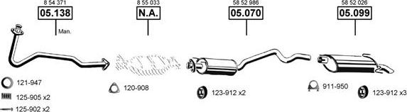 Asmet OP050505 - Система выпуска ОГ abcparts.ee