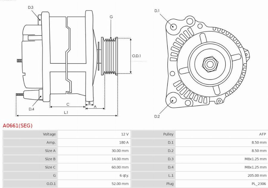 AS-PL A0661(SEG) - Генератор abcparts.ee