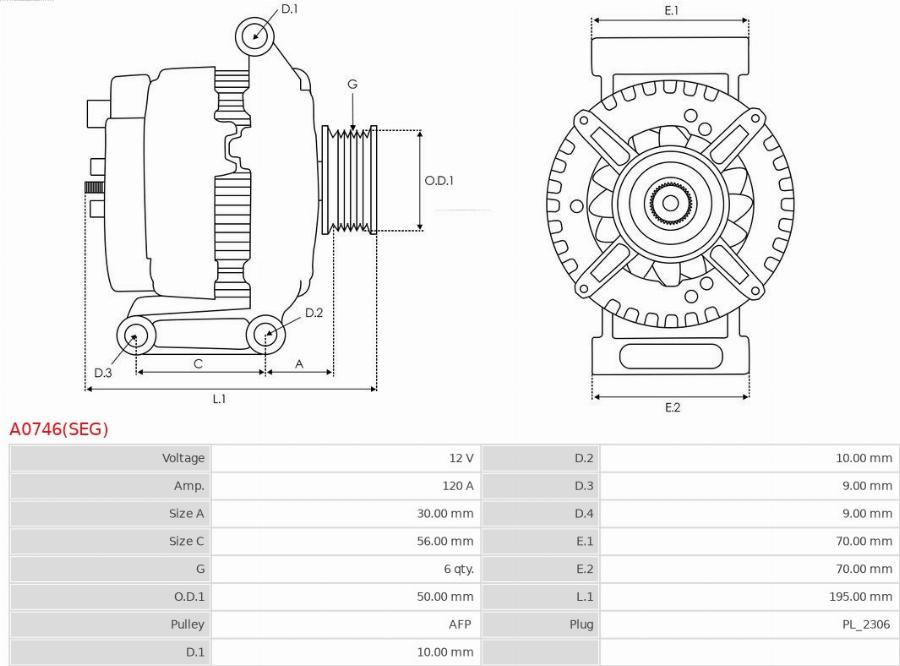 AS-PL A0746(SEG) - Генератор abcparts.ee