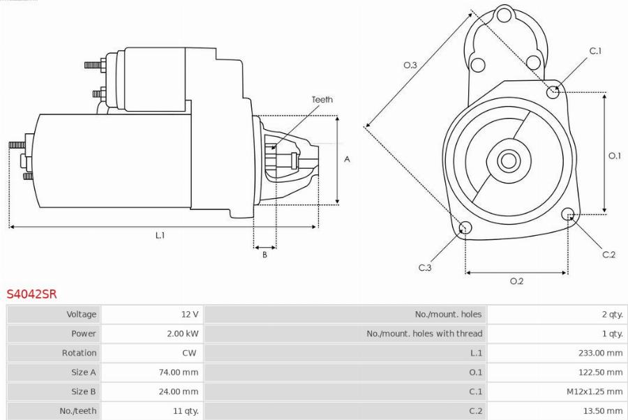AS-PL S4042SR - Стартер abcparts.ee