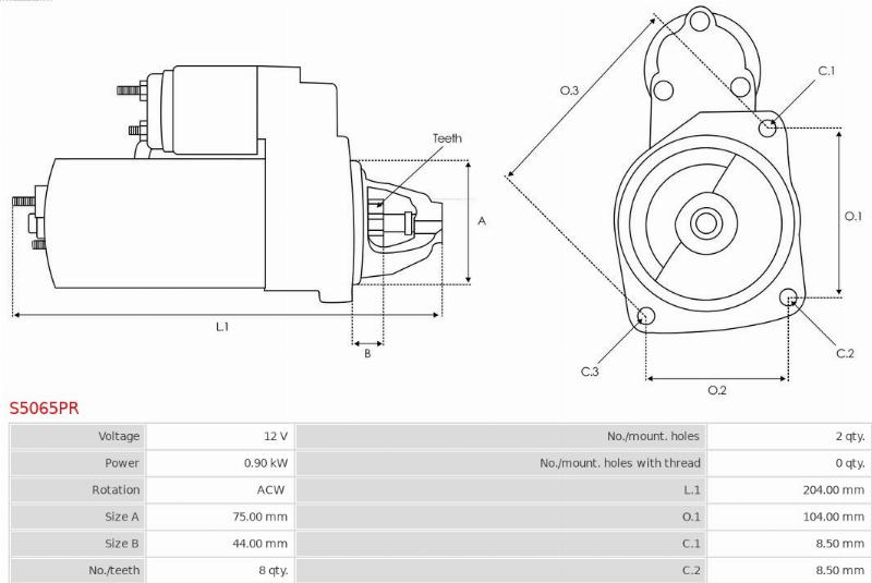 AS-PL S5065PR - Стартер abcparts.ee