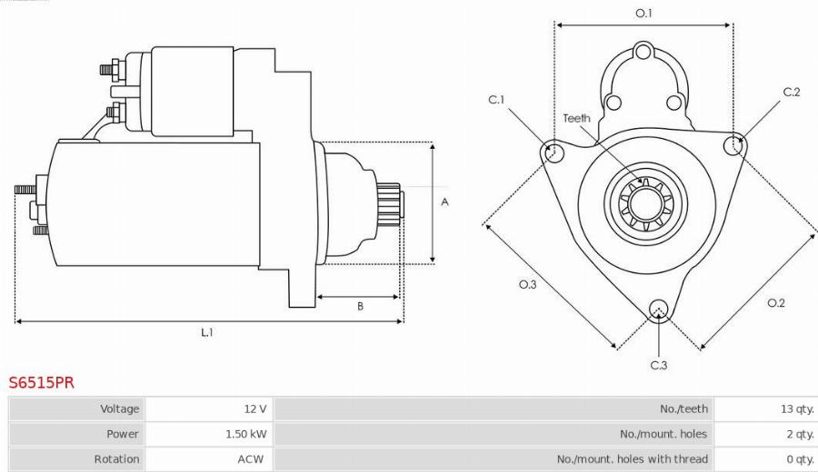 AS-PL S6515PR - Стартер abcparts.ee