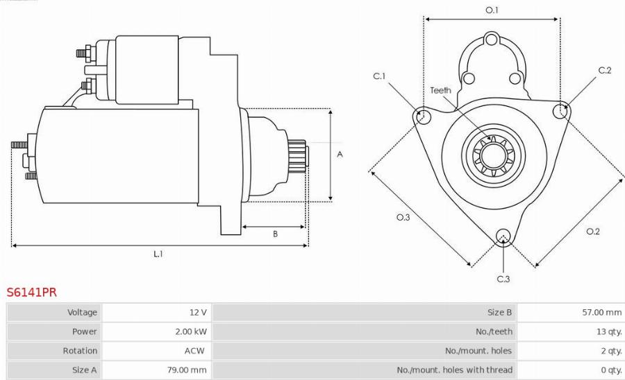 AS-PL S6141PR - Стартер abcparts.ee