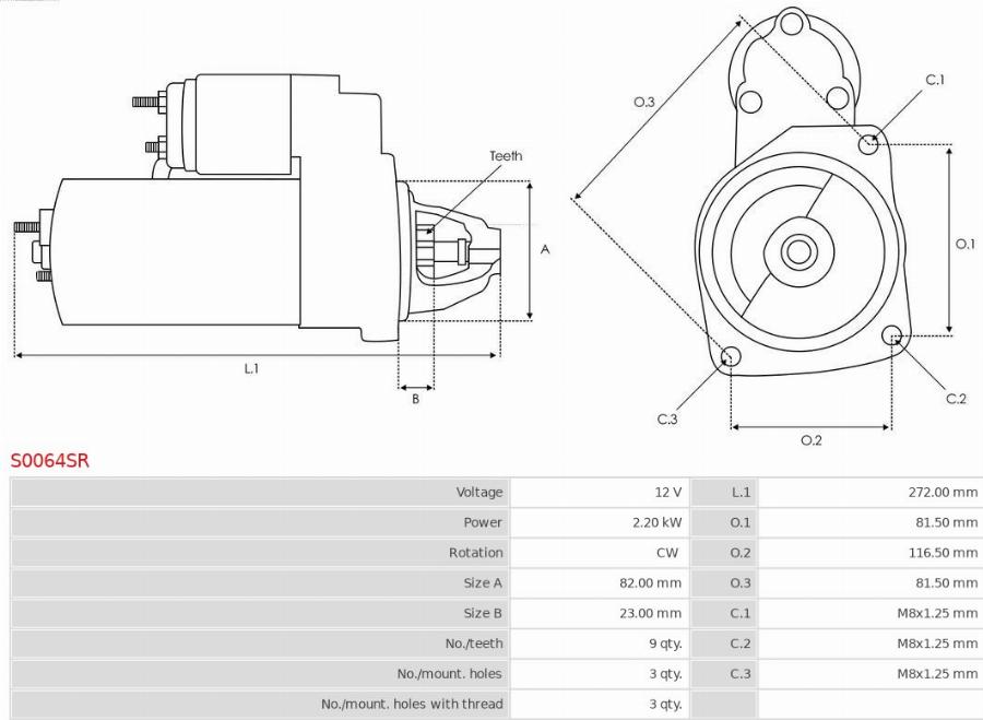 AS-PL S0064SR - Стартер abcparts.ee