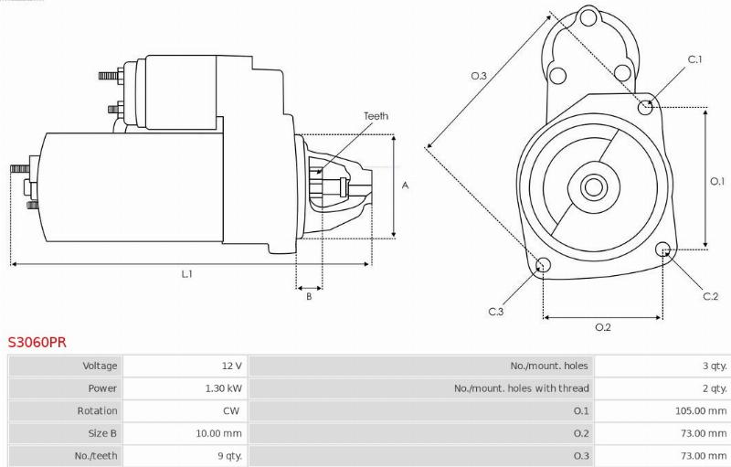 AS-PL S3060PR - Стартер abcparts.ee