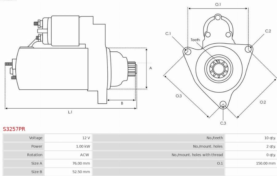 AS-PL S3257PR - Стартер abcparts.ee