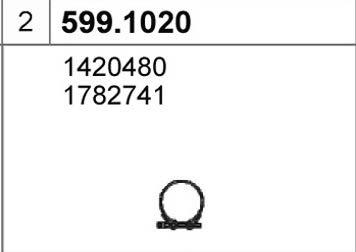 ASSO 599.1020 - Монтажный комплект, глушитель abcparts.ee