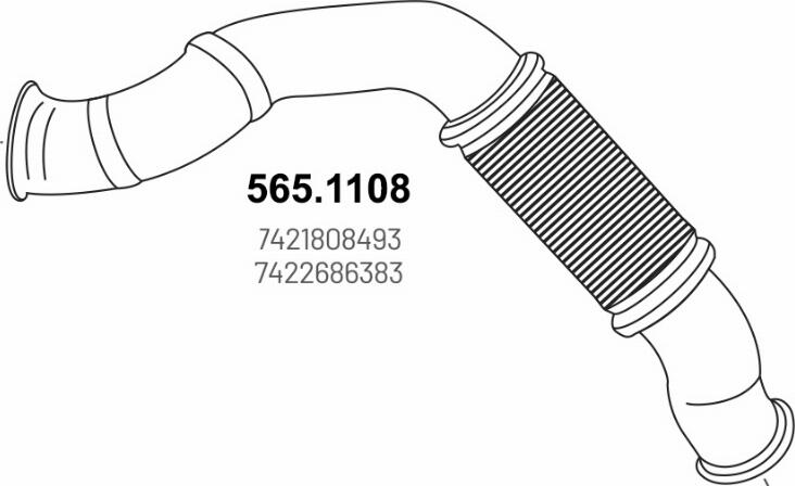 ASSO 565.1108 - Труба выхлопного газа abcparts.ee