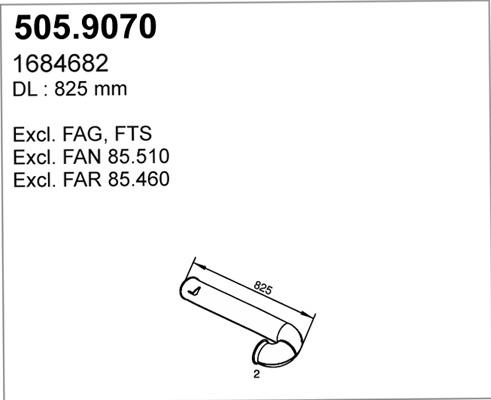 ASSO 505.9070 - Труба выхлопного газа abcparts.ee