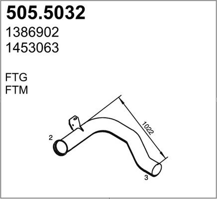 ASSO 505.5032 - Труба выхлопного газа abcparts.ee