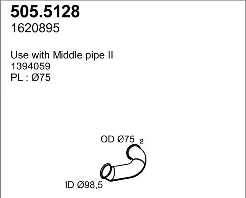 ASSO 505.5128 - Труба выхлопного газа abcparts.ee