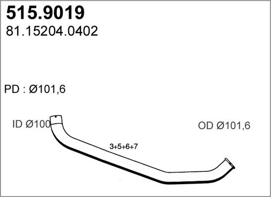 ASSO 515.9019 - Труба выхлопного газа abcparts.ee