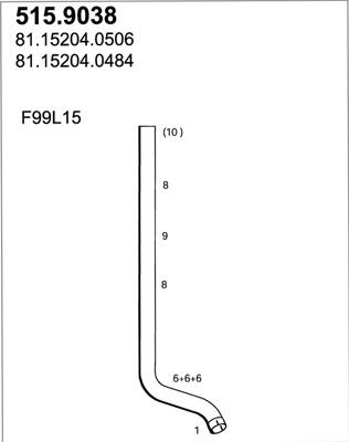 ASSO 515.9038 - Труба выхлопного газа abcparts.ee