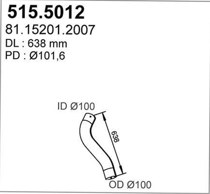 ASSO 515.5012 - Труба выхлопного газа abcparts.ee