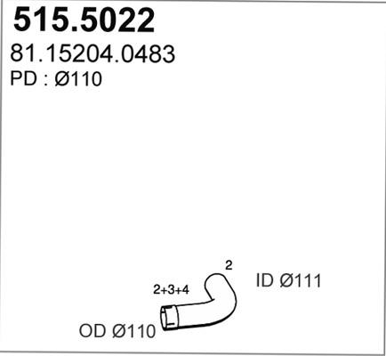 ASSO 515.5022 - Труба выхлопного газа abcparts.ee