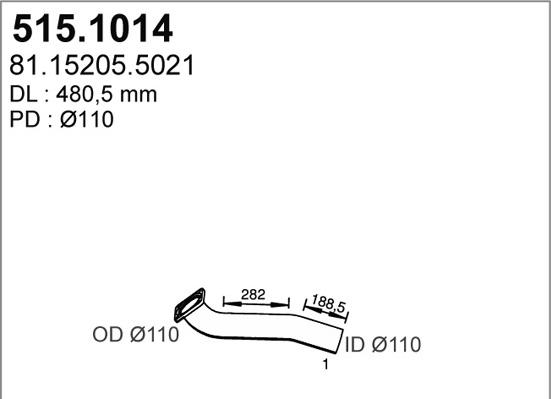 ASSO 515.1014 - Труба выхлопного газа abcparts.ee