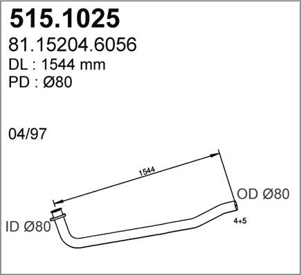 ASSO 515.1025 - Труба выхлопного газа abcparts.ee
