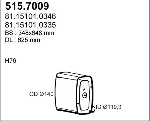 ASSO 515.7009 - Средний / конечный глушитель ОГ abcparts.ee