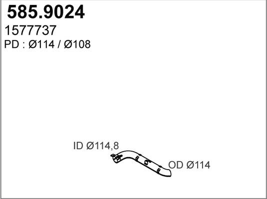 ASSO 585.9024 - Труба выхлопного газа abcparts.ee
