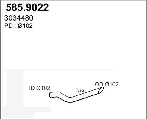 ASSO 585.9022 - Труба выхлопного газа abcparts.ee