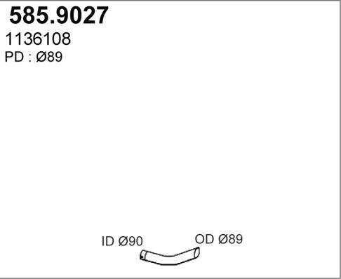 ASSO 585.9027 - Труба выхлопного газа abcparts.ee