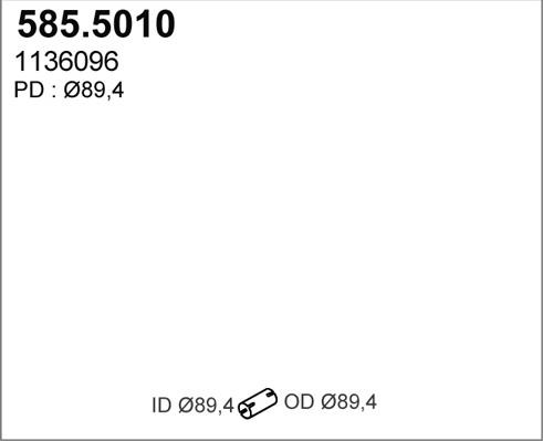 ASSO 585.5010 - Труба выхлопного газа abcparts.ee