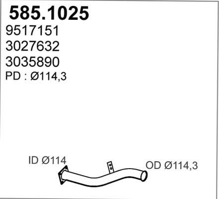 ASSO 585.1025 - Труба выхлопного газа abcparts.ee