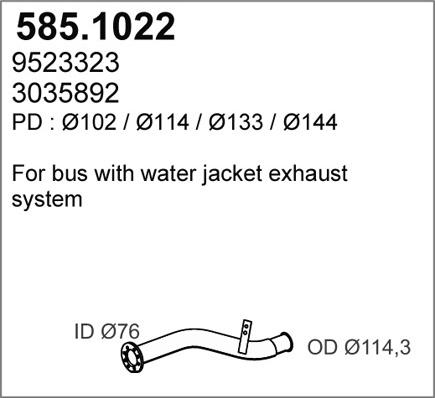 ASSO 585.1022 - Труба выхлопного газа abcparts.ee