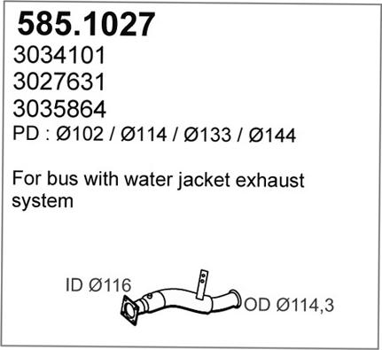 ASSO 585.1027 - Труба выхлопного газа abcparts.ee