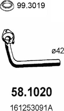 ASSO 58.1020 - Труба выхлопного газа abcparts.ee