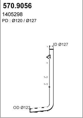 ASSO 570.9056 - Труба выхлопного газа abcparts.ee