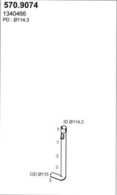 ASSO 570.9074 - Труба выхлопного газа abcparts.ee