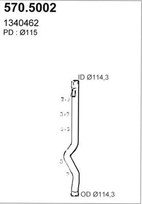 ASSO 570.5002 - Труба выхлопного газа abcparts.ee