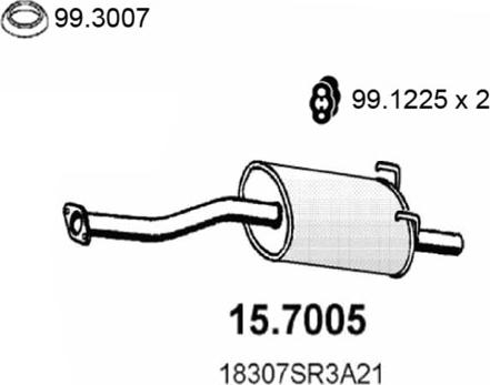 ASSO 15.7005 - Глушитель выхлопных газов, конечный abcparts.ee