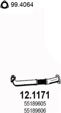 ASSO 12.1171 - Труба выхлопного газа abcparts.ee