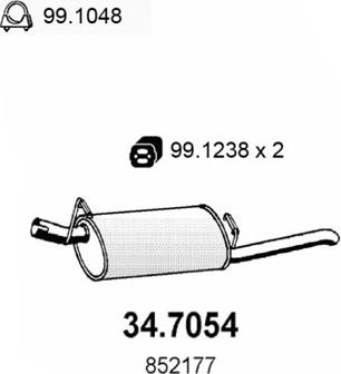 ASSO 34.7054 - Глушитель выхлопных газов, конечный abcparts.ee