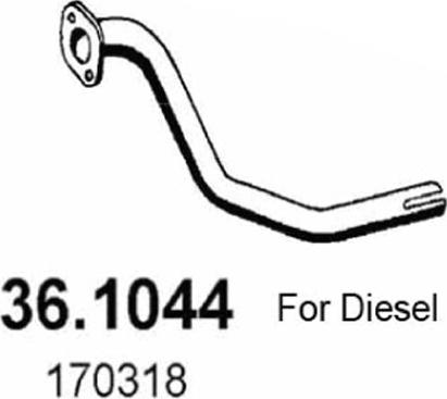 ASSO 36.1044 - Труба выхлопного газа abcparts.ee