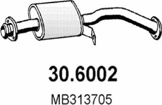 ASSO 30.6002 - Средний глушитель выхлопных газов abcparts.ee