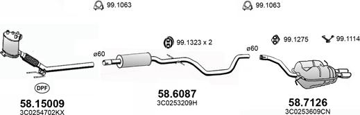 ASSO ART4453 - Система выпуска ОГ abcparts.ee