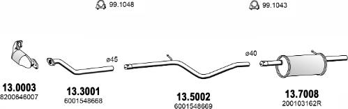 ASSO ART4478 - Система выпуска ОГ abcparts.ee