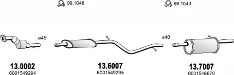 ASSO ART4477 - Система выпуска ОГ abcparts.ee