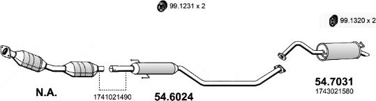 ASSO ART4573 - Система выпуска ОГ abcparts.ee
