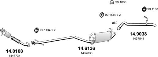 ASSO ART4711 - Система выпуска ОГ abcparts.ee