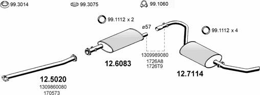 ASSO ART0423 - Система выпуска ОГ abcparts.ee
