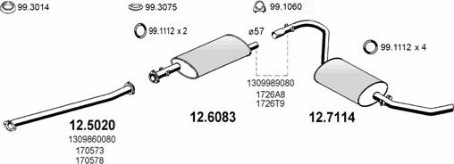 ASSO ART0598 - Система выпуска ОГ abcparts.ee