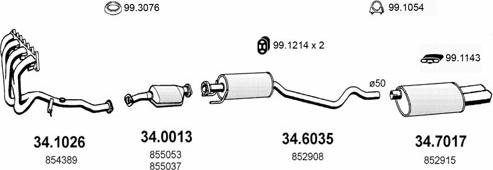 ASSO ART1590 - Система выпуска ОГ abcparts.ee