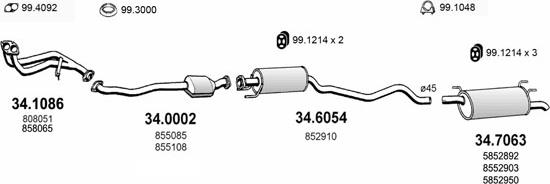 ASSO ART1598 - Система выпуска ОГ abcparts.ee