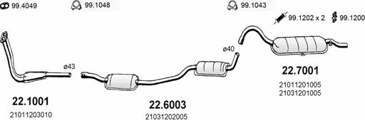 ASSO ART1334 - Система выпуска ОГ abcparts.ee