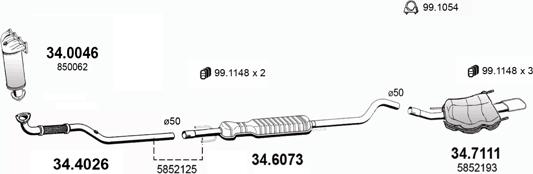 ASSO ART1750 - Система выпуска ОГ abcparts.ee